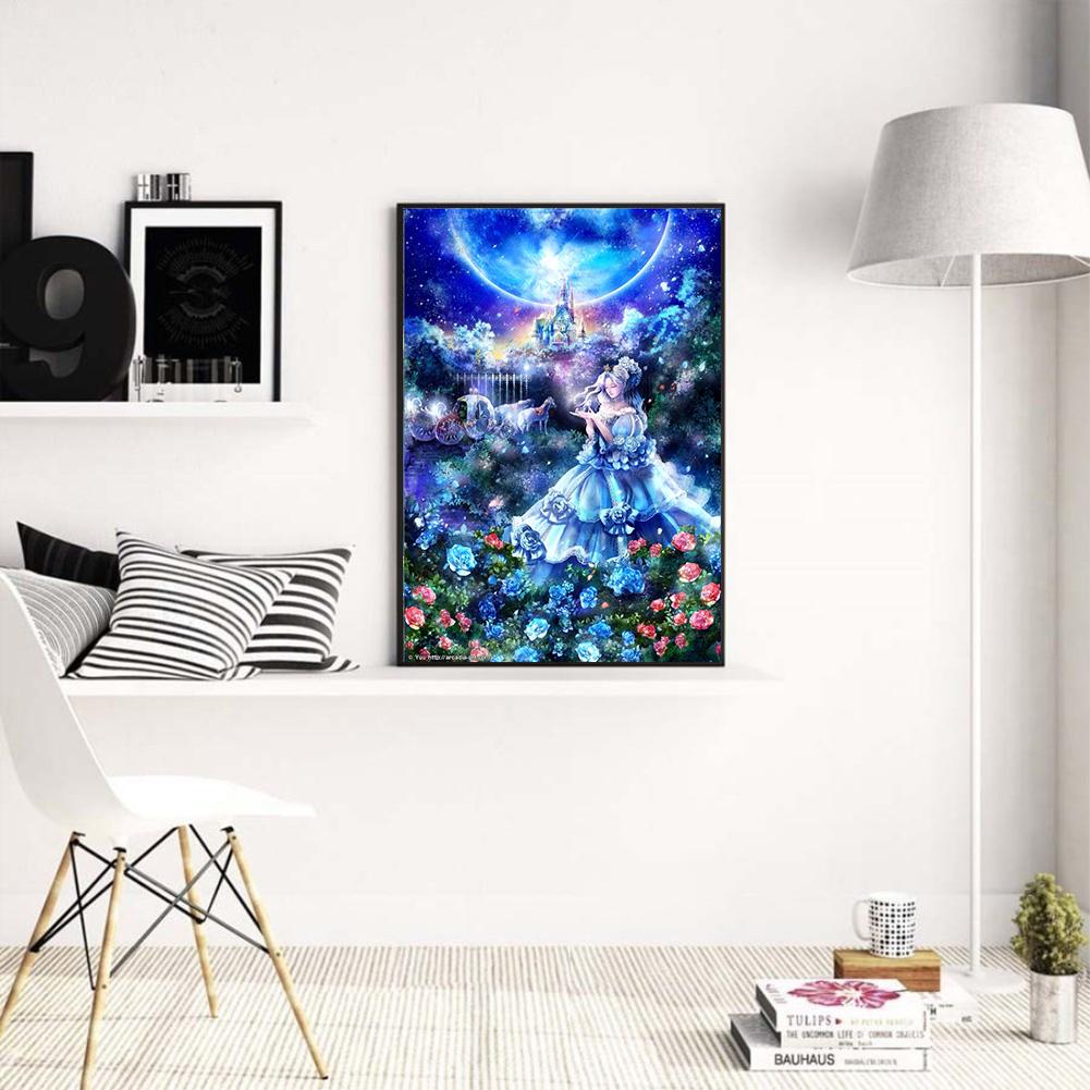 HUACAN Round Drill 5D Diamond Painting Cross Stitch Fairy Diamond Embroidery Handmade Gift Diamond Mosaic Girl Wall Art