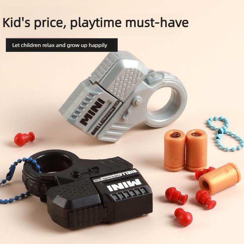 Mini Pistola Giocattolo Gioco Sportivo Portachiavi Decompressione Lanciatore Modello Portachiavi per Ragazzi Adulti Accessori Borsa Regalo