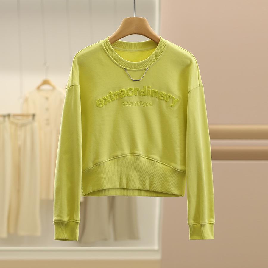 Aussodo Women s Slimming Cotton Sweatshirt - 3D Letter Design Autumn 25 Collection Large 3379₽