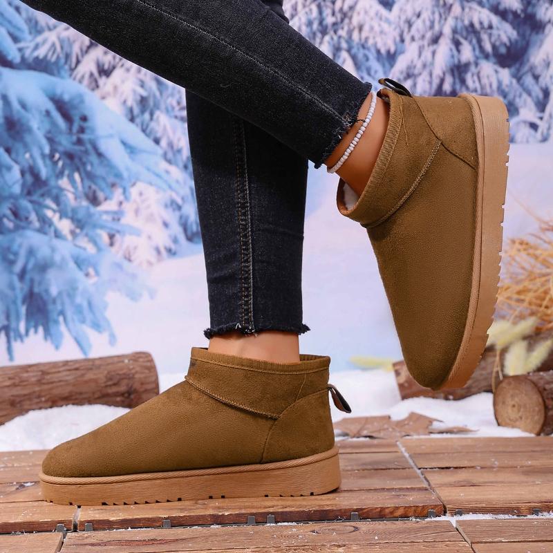New Outdoor Snow Boots Winter Super Warm Snow Boots Short Ankle Boots Plush Soft Boots for Women Fashion Cozy Anti-ski Boots