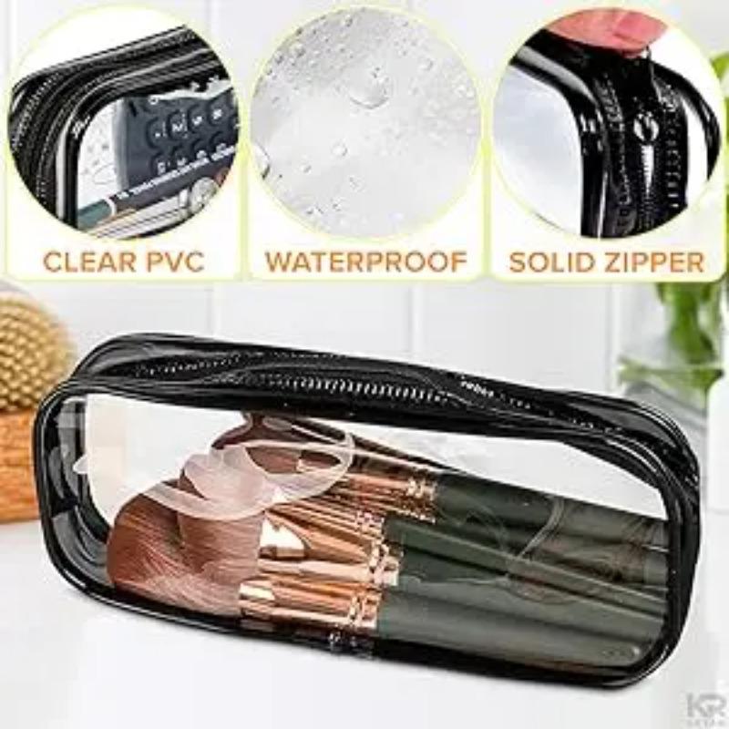 Transparent Pencil Case Zipper Simple style Pen Pouch Large Capacity Pen Bag for Students School&Office Stationary Supplies