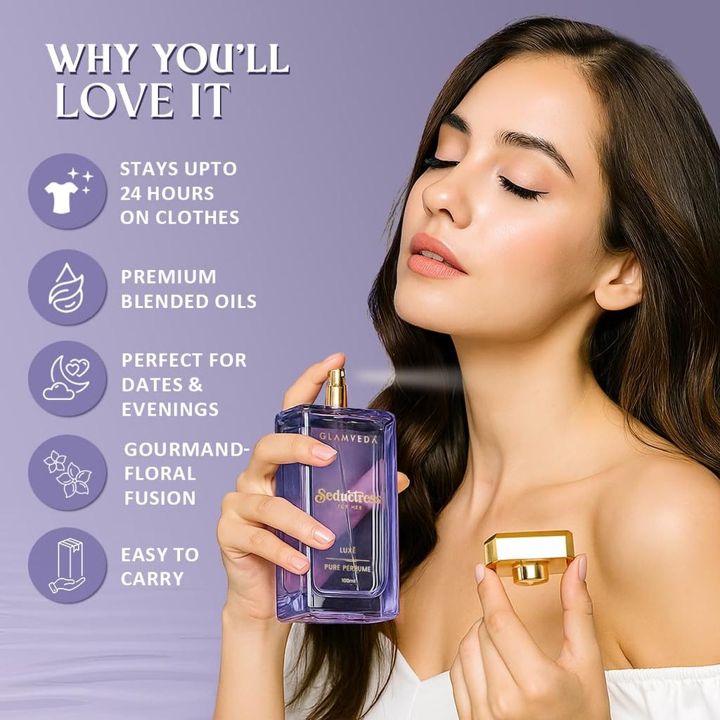 Glamveda Luxury Seductress Long Lasting | Perfume for Woman 100ml | Gifts for Woman |