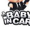 Car Sticker Self-adhesive Waterproof Decorative Eco-friendly Tear Resistant Reflective Cartoon Shape Baby In Car Print No Mark Left Bumper Decals