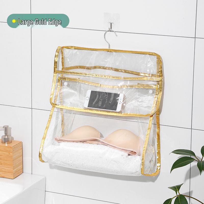 Waterproof Bathroom Hanging Storage Bag for Towels, Clothes, and Underwear
