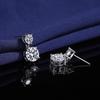 Korean Geometric Zircon Copper Earrings: Fashionable, Simple Round Design for Women