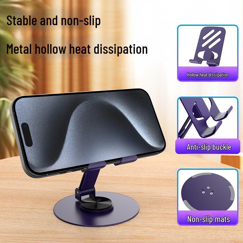

All-Metal Rotating Foldable Phone Stand for Live Broadcasts and Study