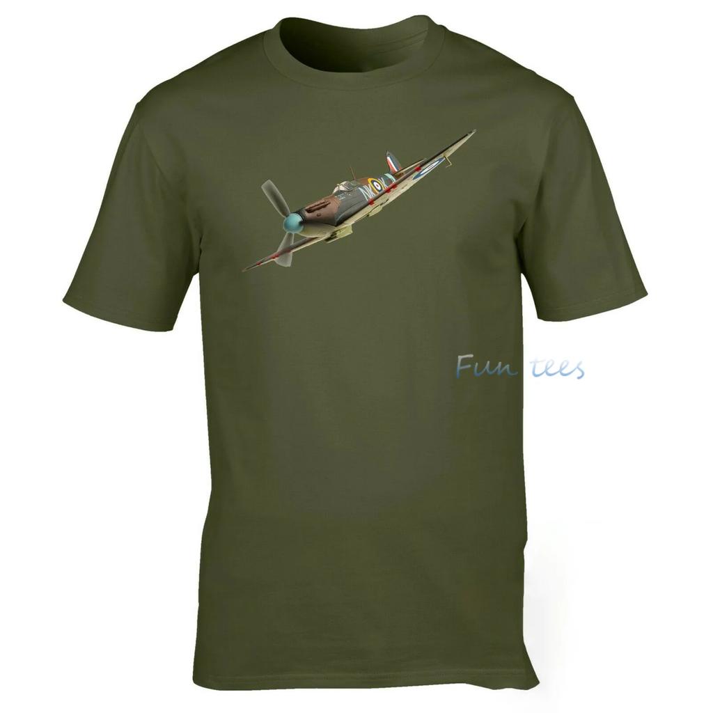 WW2 Flygplan T-shirt WW2 Andra Världskriget Slaget om Storbritannien Sommar Bomull Kort Ärm O-Hals Herr Dam T-shirt för Militärfan