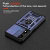 KEYSION Shockproof Armor Case for Itel P55 5G Silicone+PC Slide Camera Lens Protection Ring Stand Phone Cover for Itel P55 5G