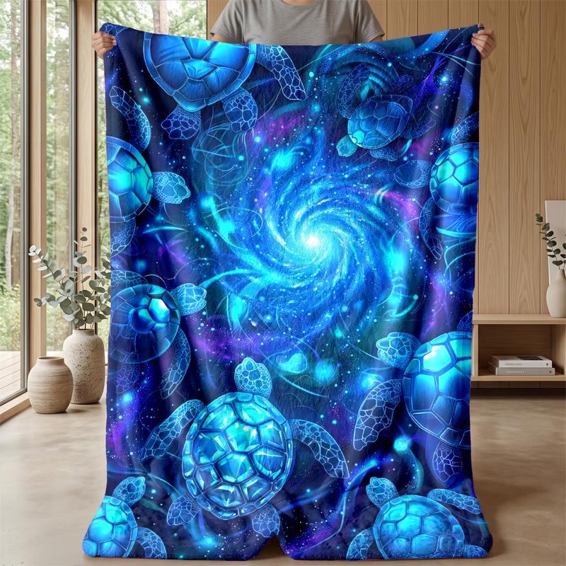 Space Turtles Journey Theme blanket Lightweight Warm Flannel Blanket Decorative Throw Blanket for Home Decoration