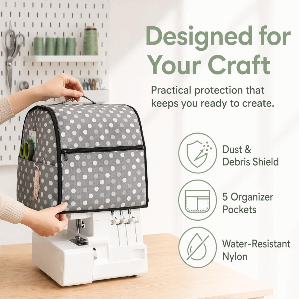 Soft Lined Overlock Machine Protective Cover Protective Case for Singer/Brother Tool Organization