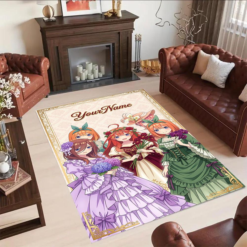 Quintessential Quintuplets Customize Your Name Carpet Perfect for Bedrooms Decorate room Balcony Kitchen Anti-slip Rug Office home decor