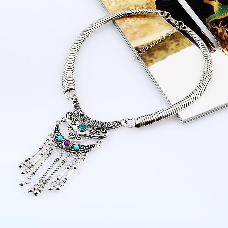 Retro Alloy Geometric Choker Necklace With Dazzling Zirconia For Men And Women