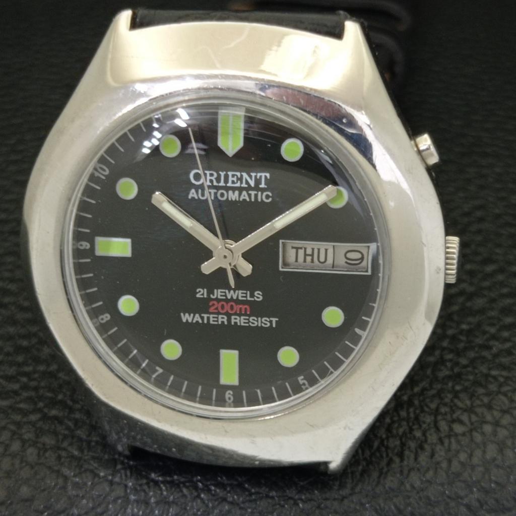 VINTAGE ORIENT AUTOMATIC 46941 JAPAN MENS BLACK COLOR DIAL WATCH A700657-5 R204-a700657