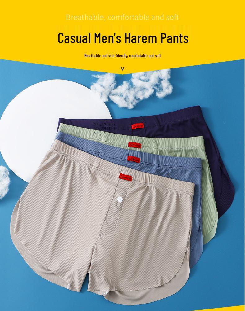 Men's Arrow Summer Pants - Cool, Breathable Solid Color Underwear for Young Men