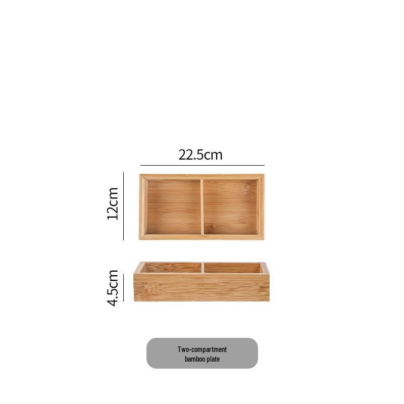Bamboo Lattice Compartmented Salad Plate and Tray