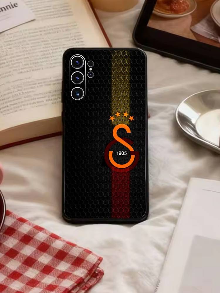 Étui de téléphone classique Galatasaray S-SK1905 Pour Samsung S26, S25, S24, S23, S22, S21, S20, Ultra, Plus, FE Housse souple noire