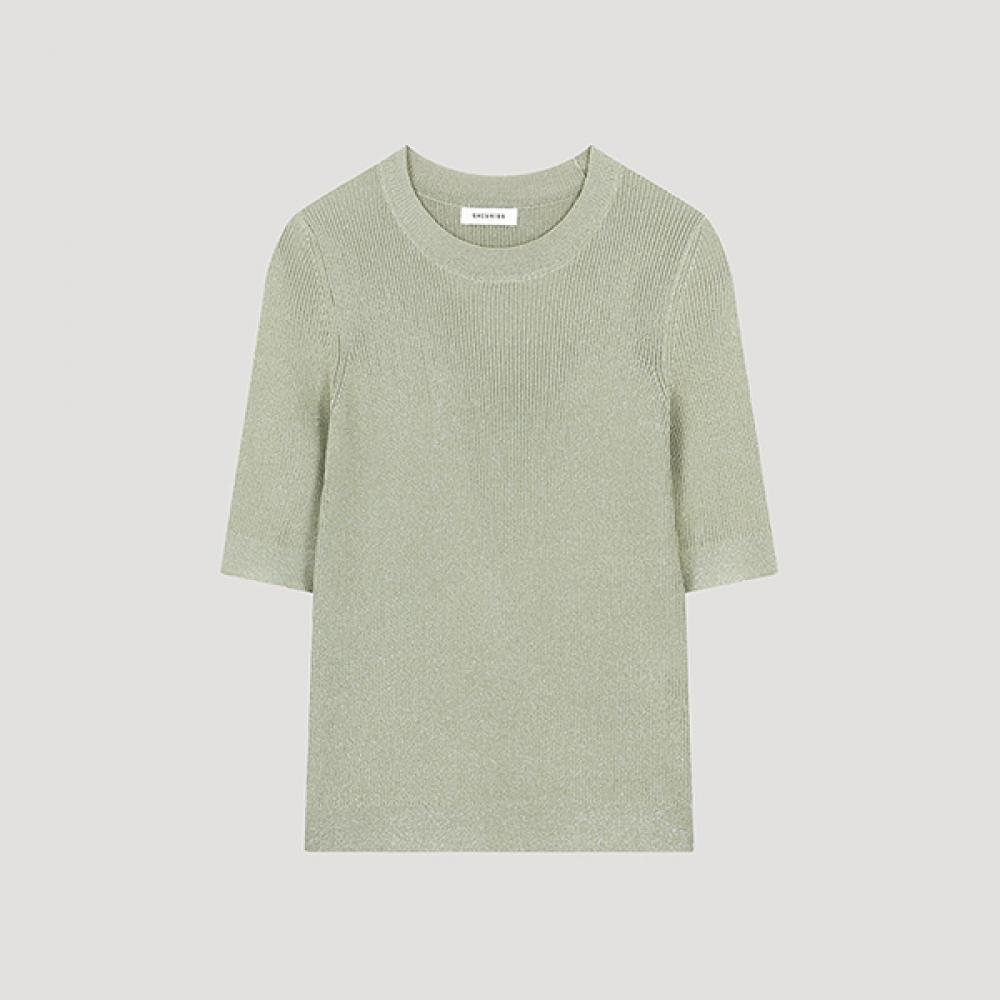 

She S miSS Тонкий блестящий трикотажный свитер с коротким рукавом SSkpoo21510 Gm gray mint/55