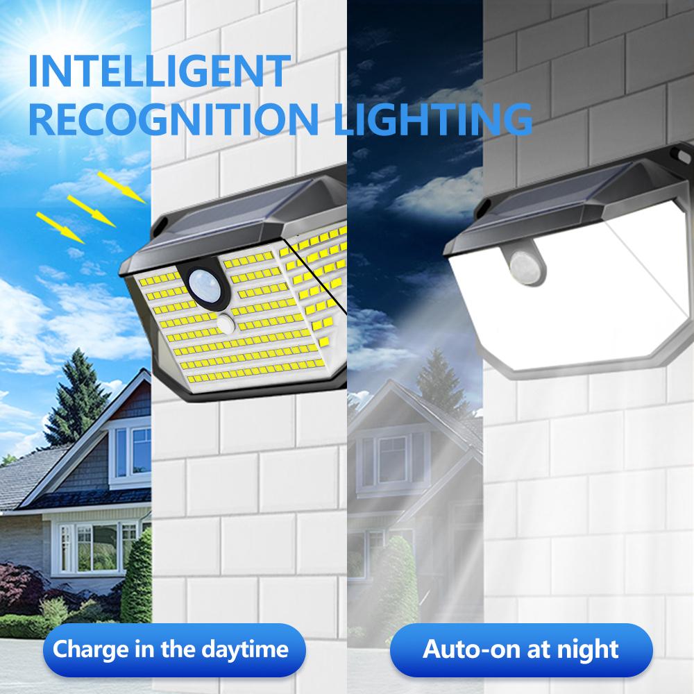 LED Solar Lights Outdoor 178 LED Solar Security Lights Motion Sensor 270ºWide Angle IP65 Waterproof Garden Courtyard Fence