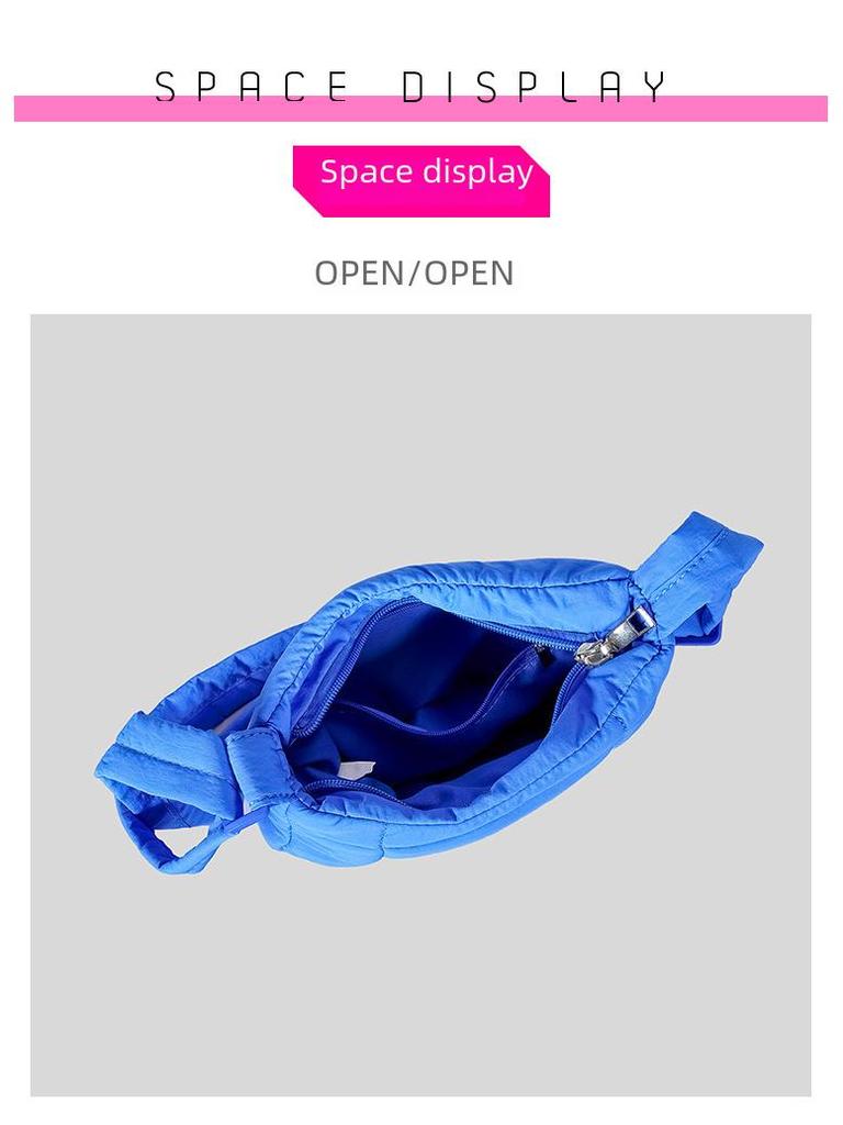 Dame Quiltet Skulderveske i Nylon - Macaronfarger, Villmarksstil