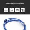 Transparent Blue USB 2.0 Printer Cable with Square Port