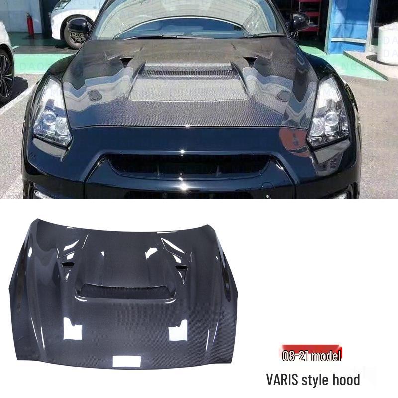 God of War GTR R35 Carbon Fiber Engine & Hood Cover (08-16) VARIS Style