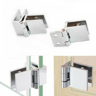 Einfach zu bedienende Scharnierklemme für Glastüren von Schränken, ideal für Heimwerkerprojekte.