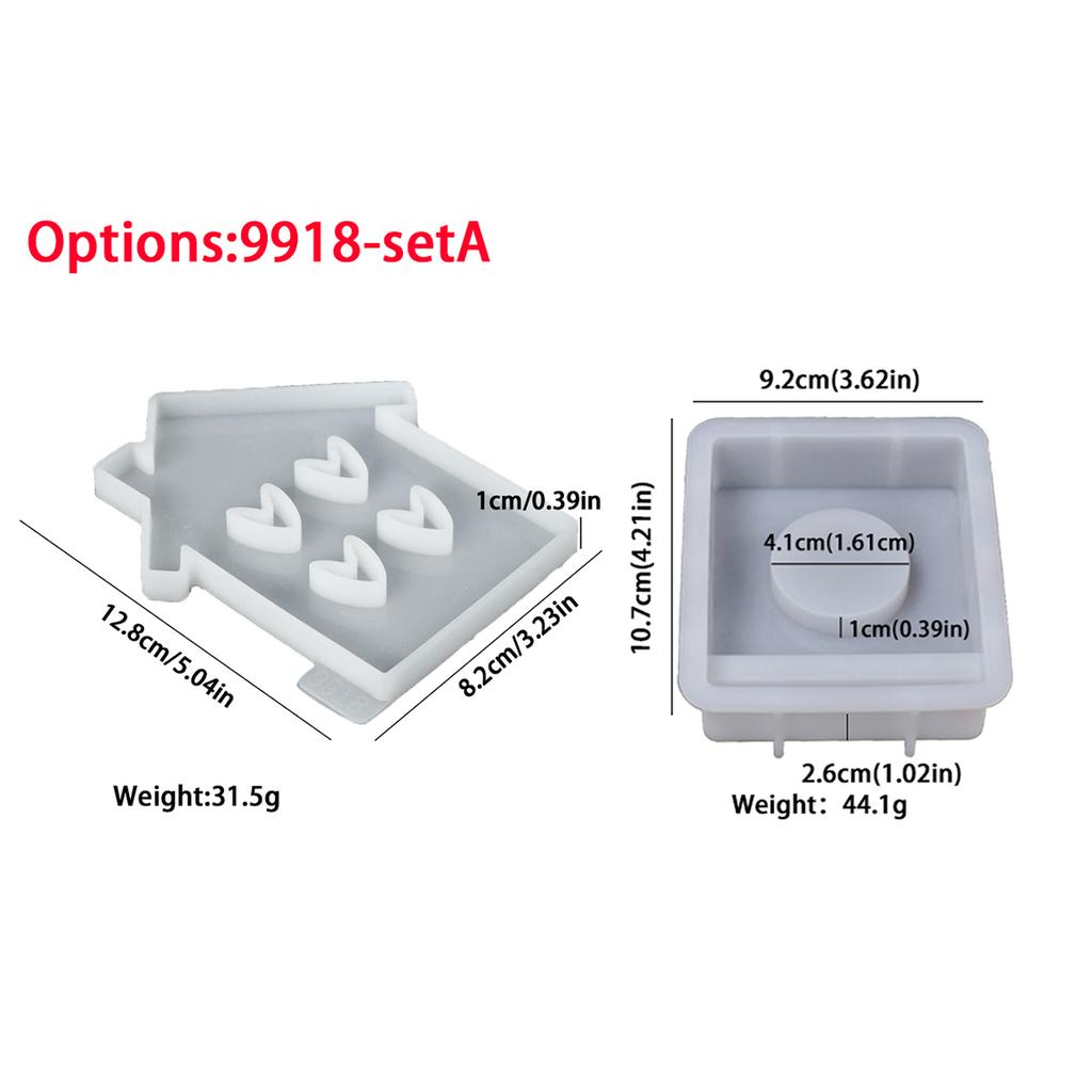 Love House Candlestick Silicone Mold DIY Concrete Tea Light Candle Holder Cement Plaster Crafts Casting Mould Eid Room Decor