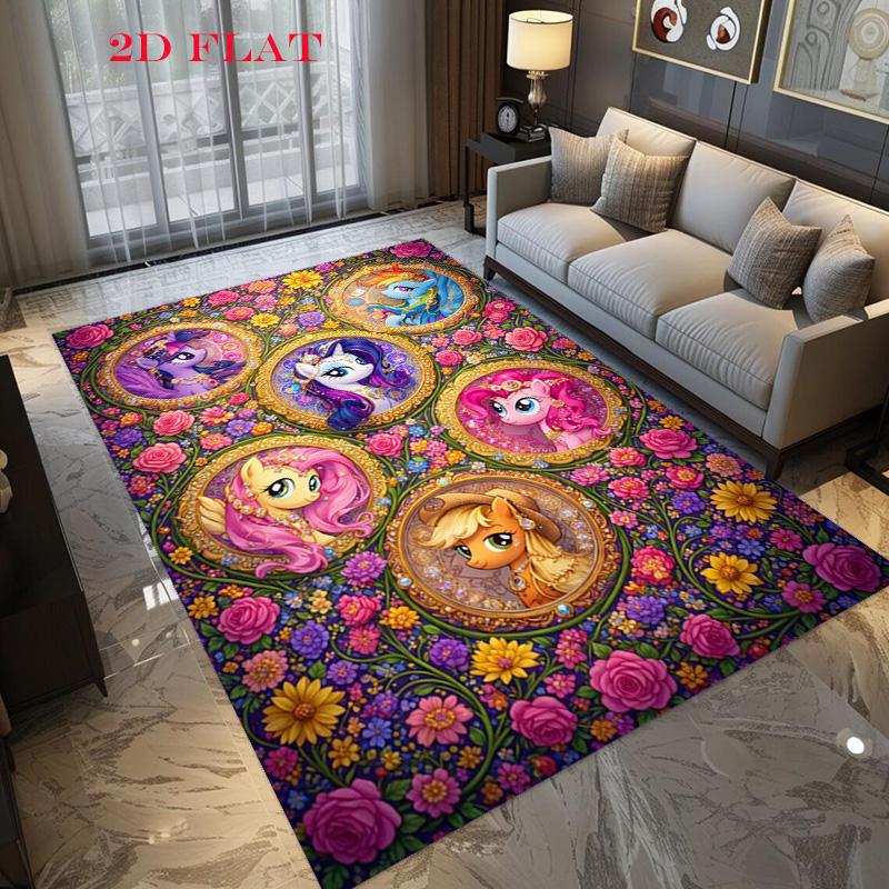 Dreamy Ponies Friendship Hug Carpet Home Decor Printing Dormitory Decoration Bathroom Mat Protective Pad