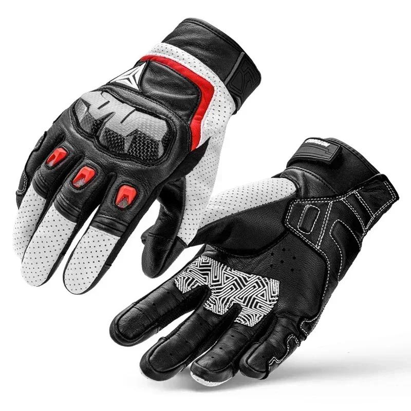 Motowolf Summer Motorcycle Glove Leather Sheepskin Motorcyclist Gloves Durable Biker Racing Gloves Moto Equipment for Men Women