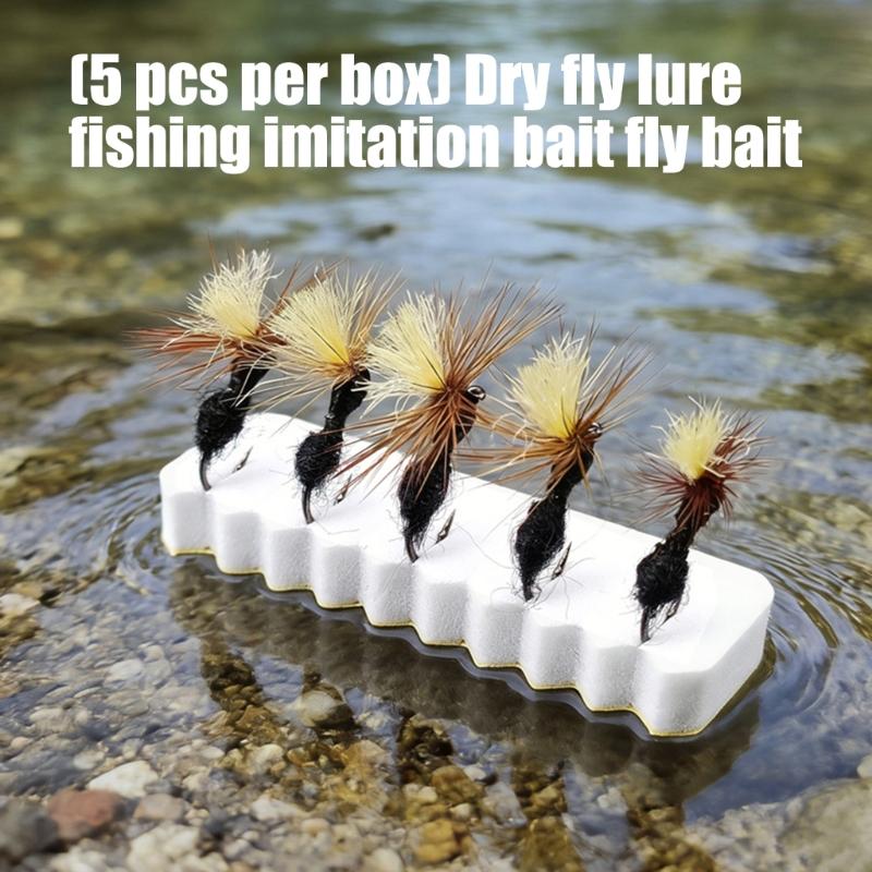 5pcs Aritificial Baits Float Fishing Lure with Hook for Anglers Dry Fly Black Parachute Ants Fishing Fly Fishing Tackle