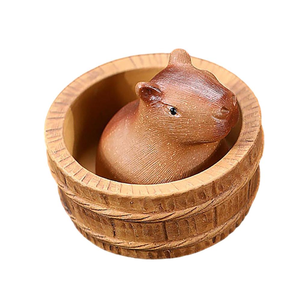 Clay Capybara Mini Tea Pet Figurine Lovely Accessories DIY Crafts for Tea Room Home Fairy Garden Yoga Room Shelf Bedroom