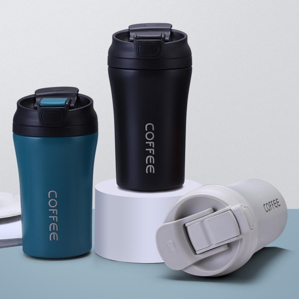 420ml Capacity Coffee Cup Flip Lid Vacuum Tumbler Creative Water Bottle Travel