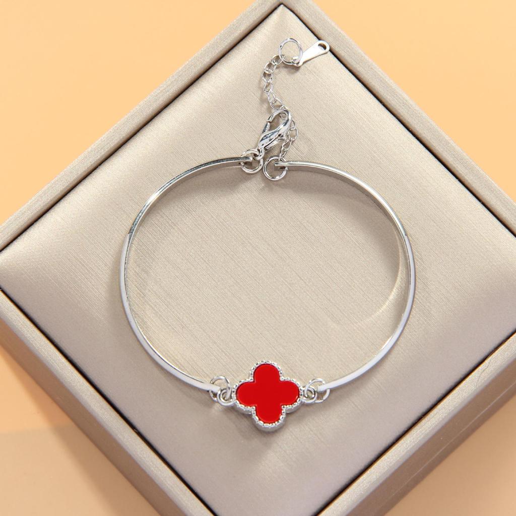 Bracciale Fortunato Quadrifoglio in Rame per Donna - alla Moda, Versatile Design Coreano