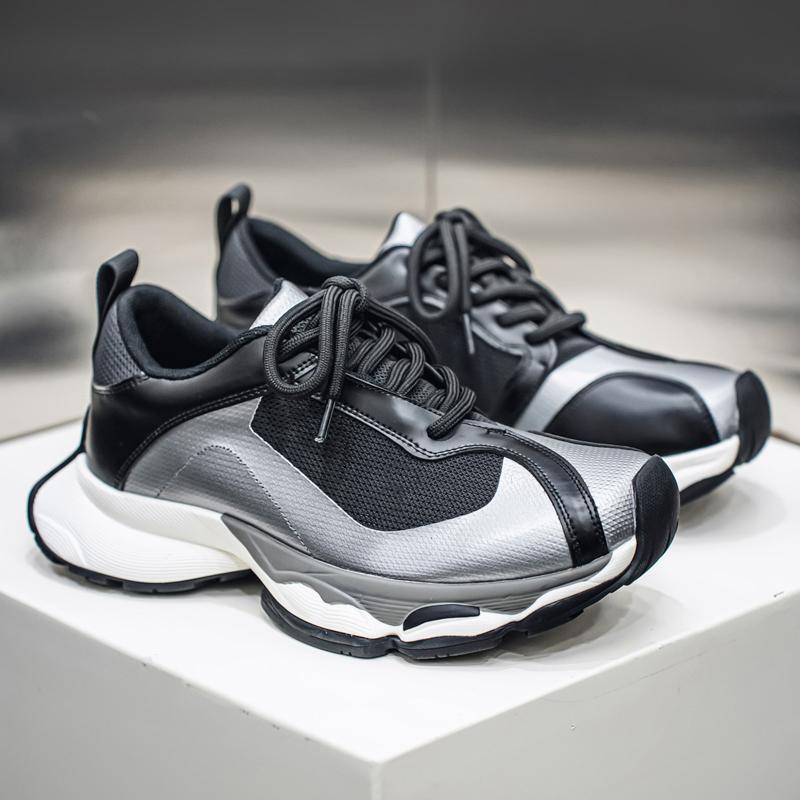 

Мужские трендовые кроссовки Clunky для активного отдыха, нескользящие, дышащие, повседневные, спортивные кроссовки, удобная рабочая обувь 44 серебряный