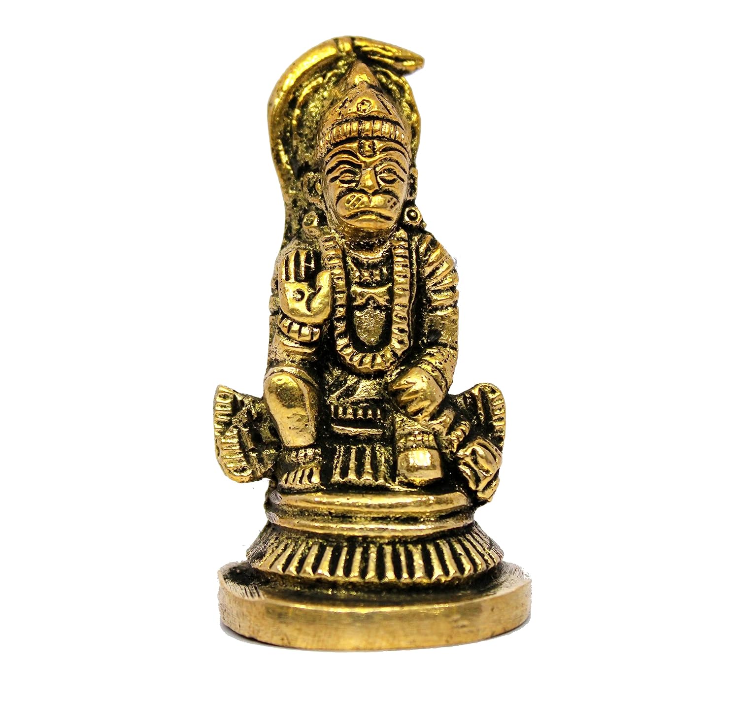 100% Pure Brass Hanuman Ji Anjaneya Pavan Putra Bajrang Bali Idol, Size - Small