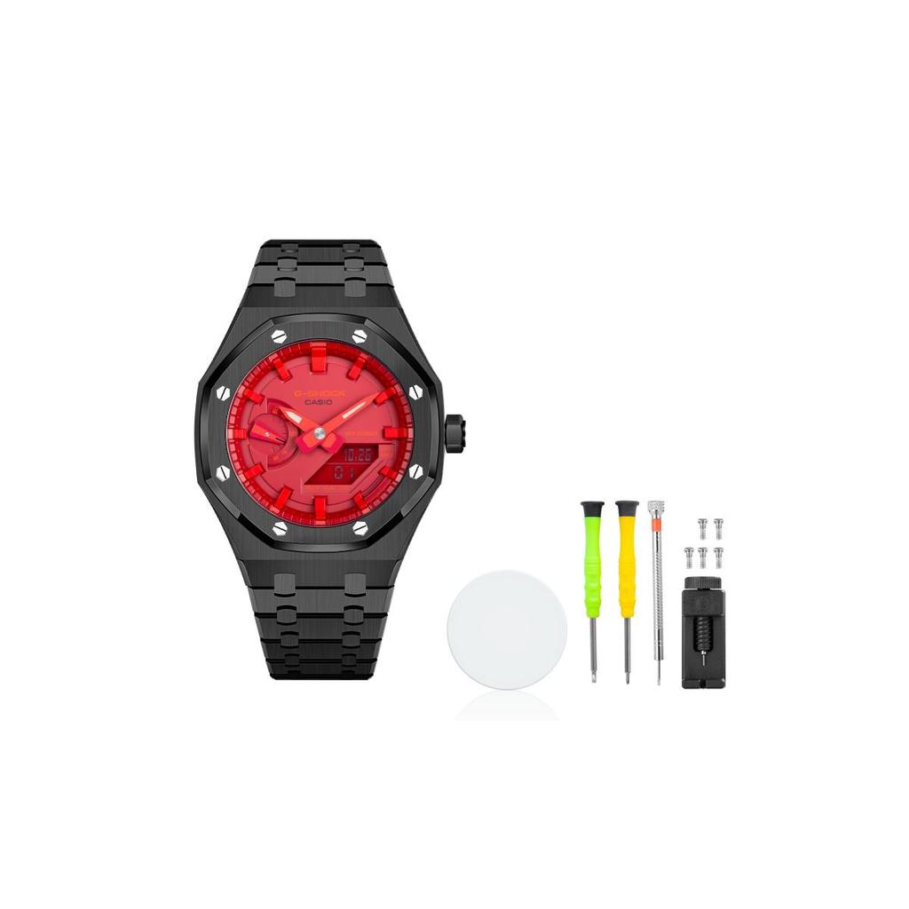 Casio Men Liquid Crystal/Analog Dual Display Series Red Watch GA-2100-4A-P03