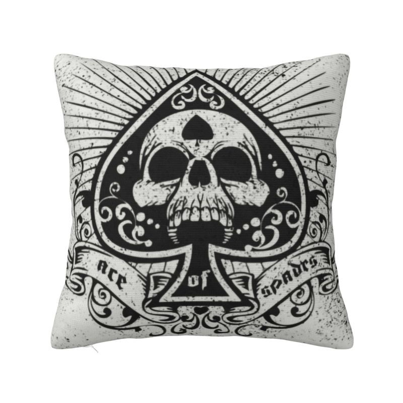 Luxury Ace Of Spades Cushion Cover Polyester Poker Players Card Game Throw Pillow Case Decoration 30x30cm 12x12in