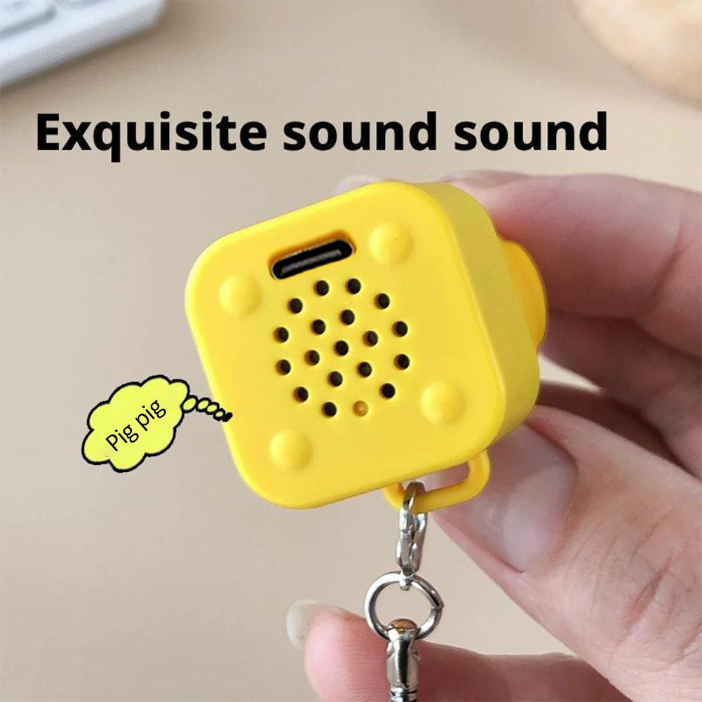 Funny Croaking Frog Keychain Rechargeable Frog Keyboard Fidget Clicker Frog Sound Key Chains With Led Light Stress Relief