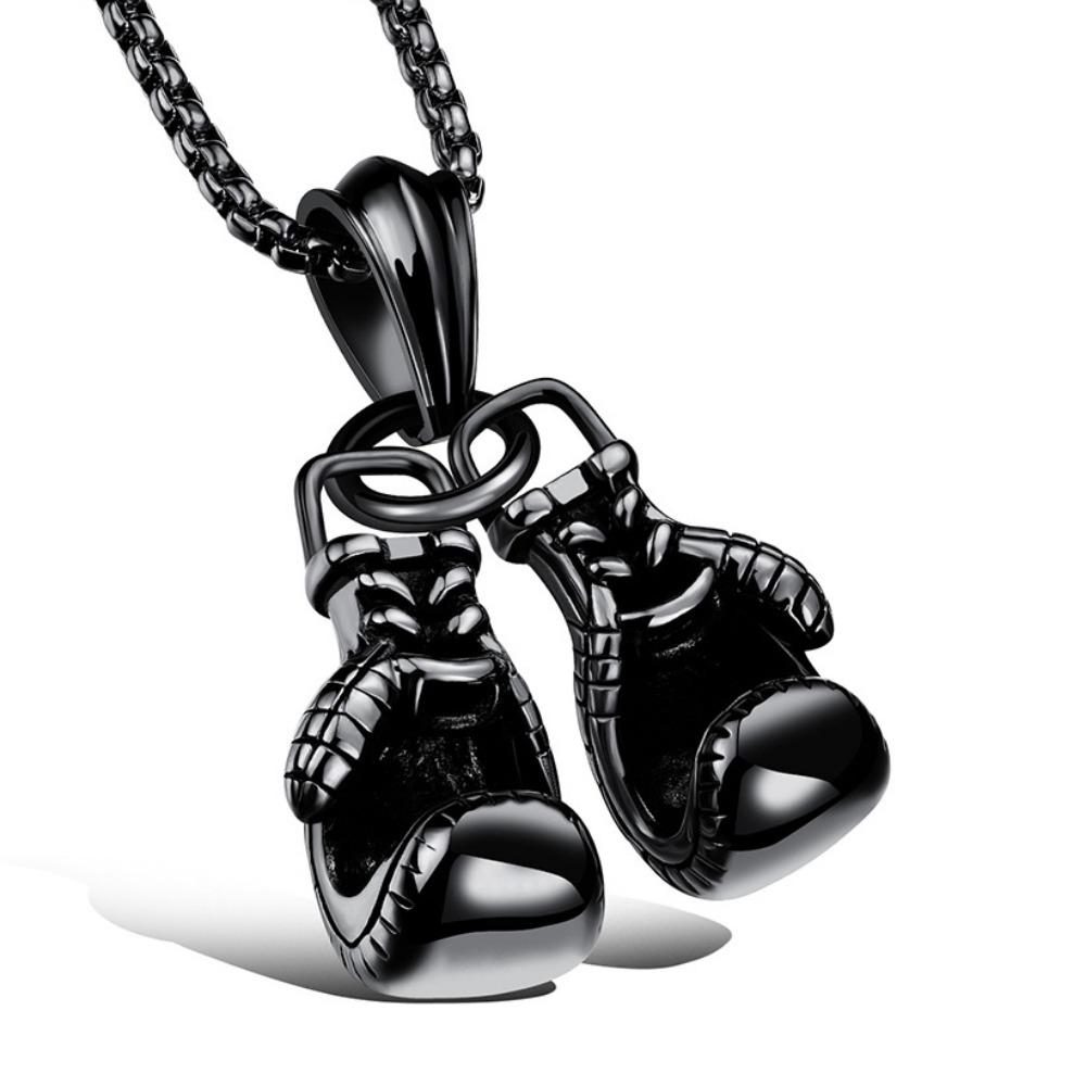 Unisex Mini Boxing Glove Necklace Luxury Hiphop Choker Chain Pendant Gift for Men Cool Statement Jewelry