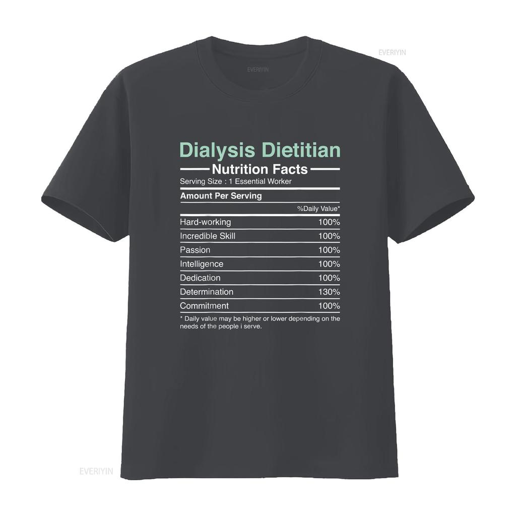 Dialysis Dietitian Nutrition Facts Nephrology T Shirt vintage Washed Comfortable Casual Stretched Unisex Top For Everyday Wear
