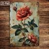 Vintage Red Rose Metal Sign Wall Art Decor 20x30cm