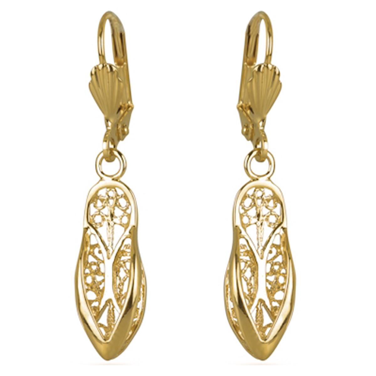 

Les Trésors De Lily [M6943] - Позолоченные дормёзы Кармен (обувь) - 20x8 мм