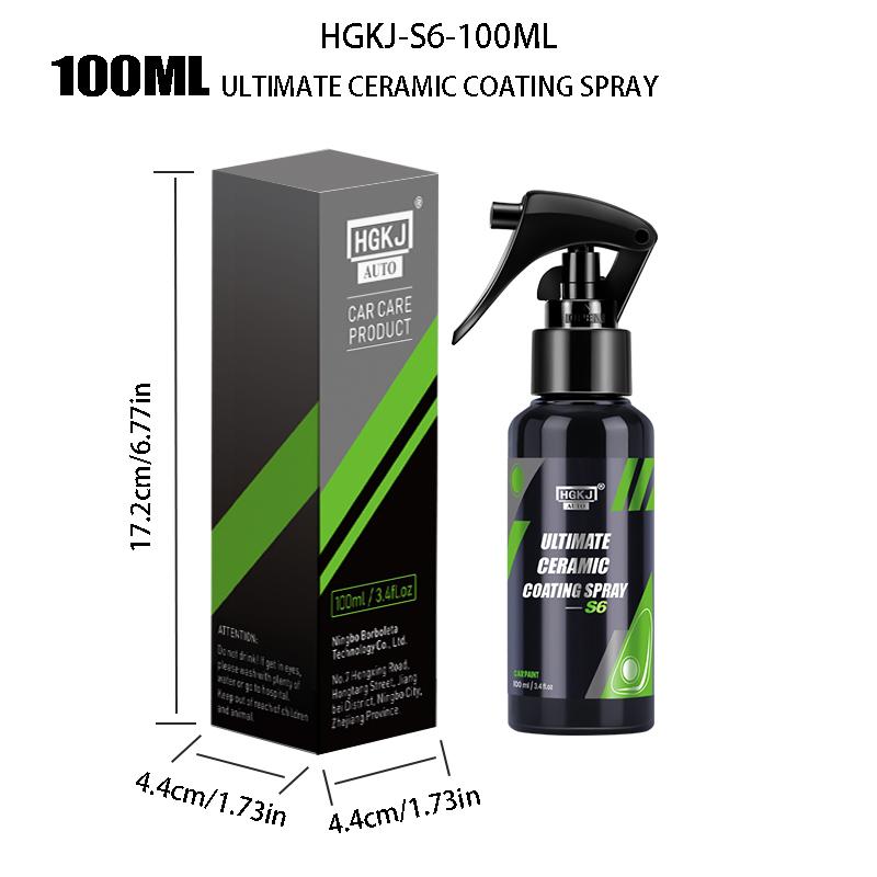 Car Ultimate Ceramic Coating Spray High Protection Super Hydrophobic Protect More Shine Car Cleaning Nano Polishing Spray S6