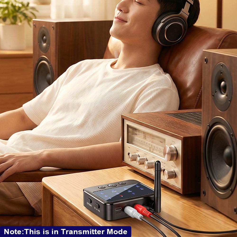 Dual Steam Bluetooth 6.0 Receiver Transmitter aptX HD/LL Low Latency 3.5mm AUX RCA Jack Wireless Audio Adapter For PC TV