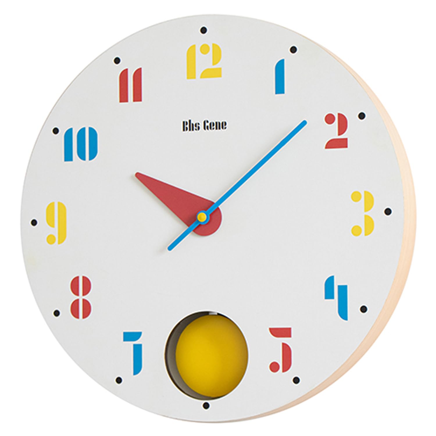 

El Commune Wall Clock Bauhaus GENE WALL CLOCK Joschmi Pendulum White WCL-027