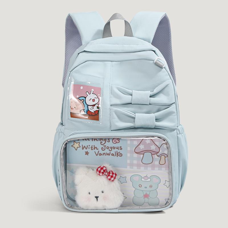 Schoolbagins Wind Large Capacity Junior High School Student School Bag Female Korean Edition Girl Transparent Backpack Personalized Versatile Campus