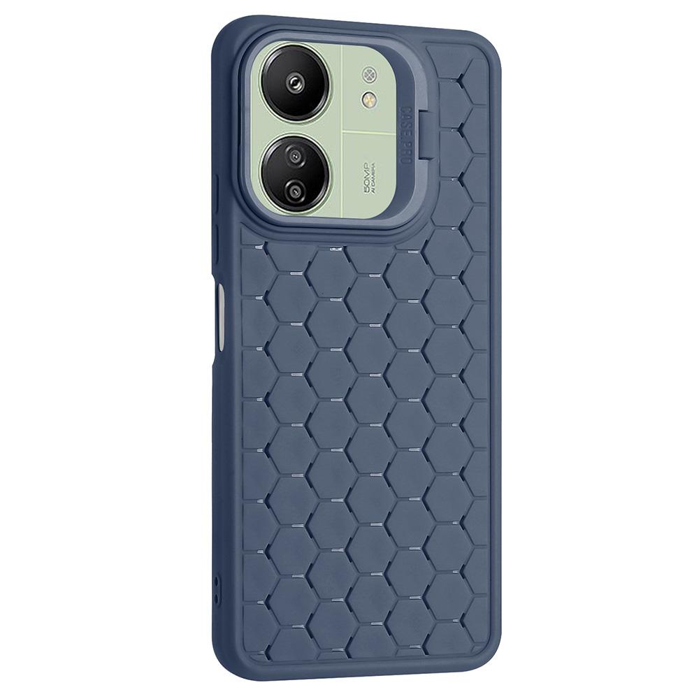 

For Xiaomi Redmi 13C 4G/13C 5G/13R 5G/Poco M6 5G/Poco C65 4G TPU Phone Case Kickstand Dark Blue