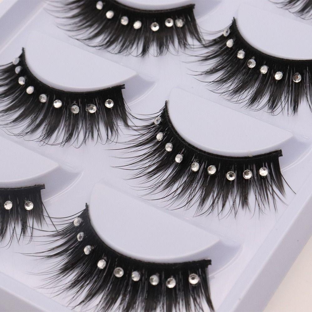Women Beauty Fuffy Lashes Thick Long Eye Lashes False Eyelashes Eye Extension Diamond Manga Lashes