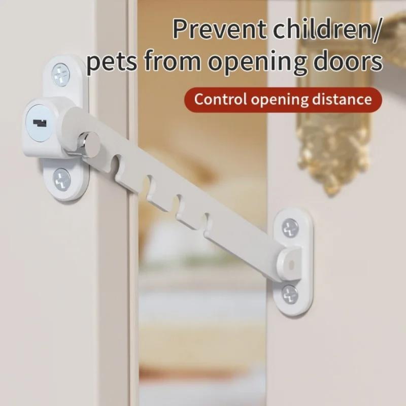 Children Safety Lock,Metal Inner Window Limiters Latch Position Stopper 5 Levels Adjustable Windowlock Stopper Windproof Fixer