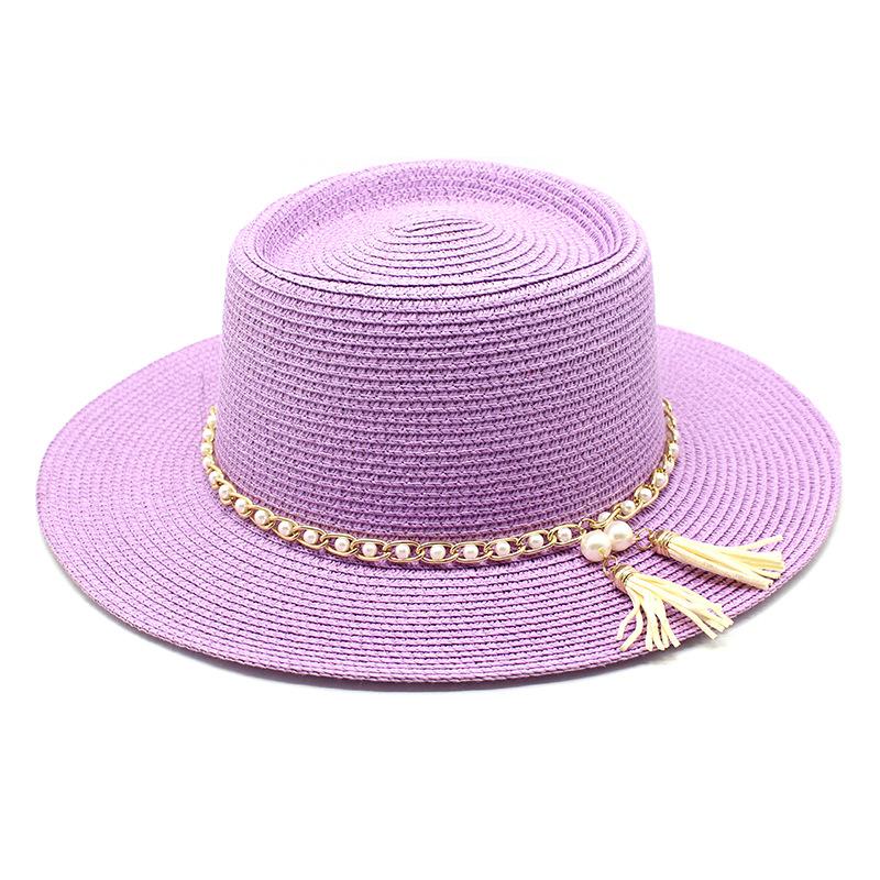 New Women Hats Summer Sun Straw Hats Outdoor Beach Panama Jazz Hats Leisure Vacation Dress Cap Sombreros De Mujer